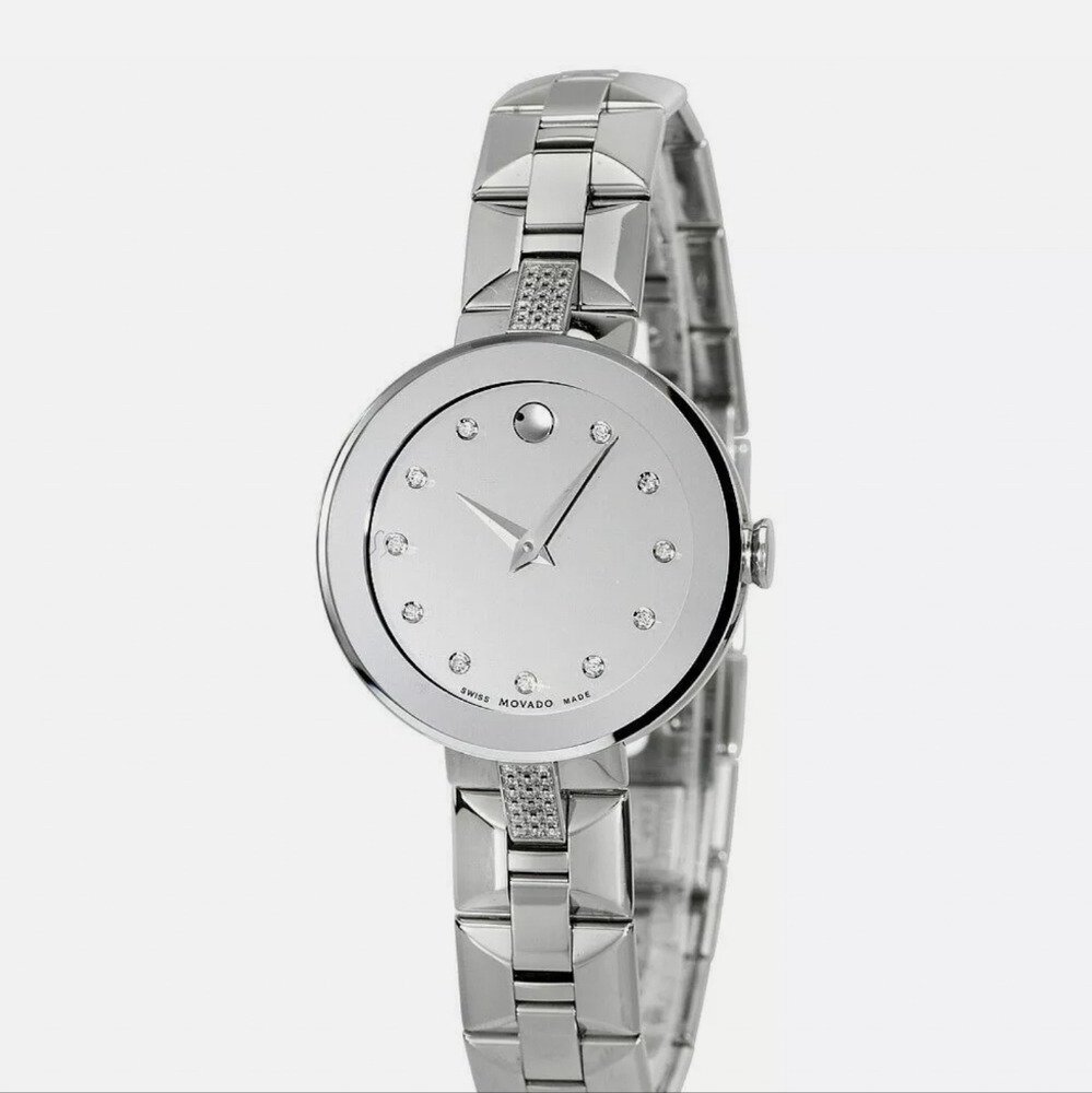 Movado Women's Sapphire Watch, 28.0 mm Stainless Steel Bezel-Free Case